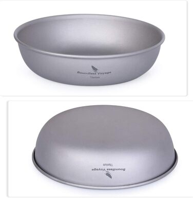Безграничный Вояж Сверхлегкий Кемпинг Титановая Сковорода Посуда Тарелка С Сумкой Для Переноски Наружная Титановая Посуда и Измерительный Набор Приборов (Ti13136B)