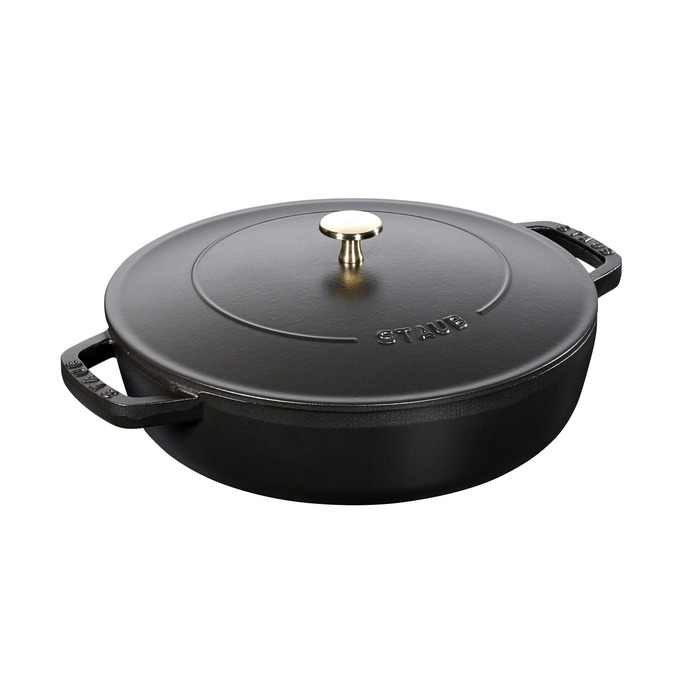 Чугунная жаровня Chistera с крышкой 28 см, черная Staub