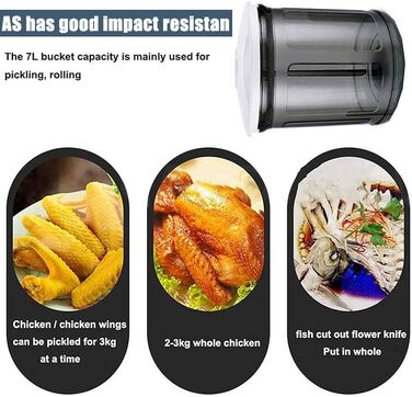 Вакуумний маринатор для м'яса та овочів білий Lakenbroade