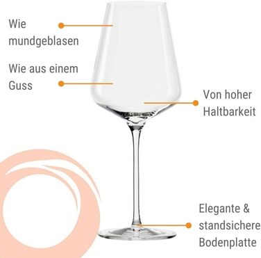 Келихи для шампанського Stlzle Lausitz Quatrophil 290 мл I Келихи для шампанського Набір з 6 келихів для ігристого вина 6 шт. Можна мити в посудомийній машині I благородні кришталеві келихи як видувні вручну I найкращої якості (келихи для червоного вина Б