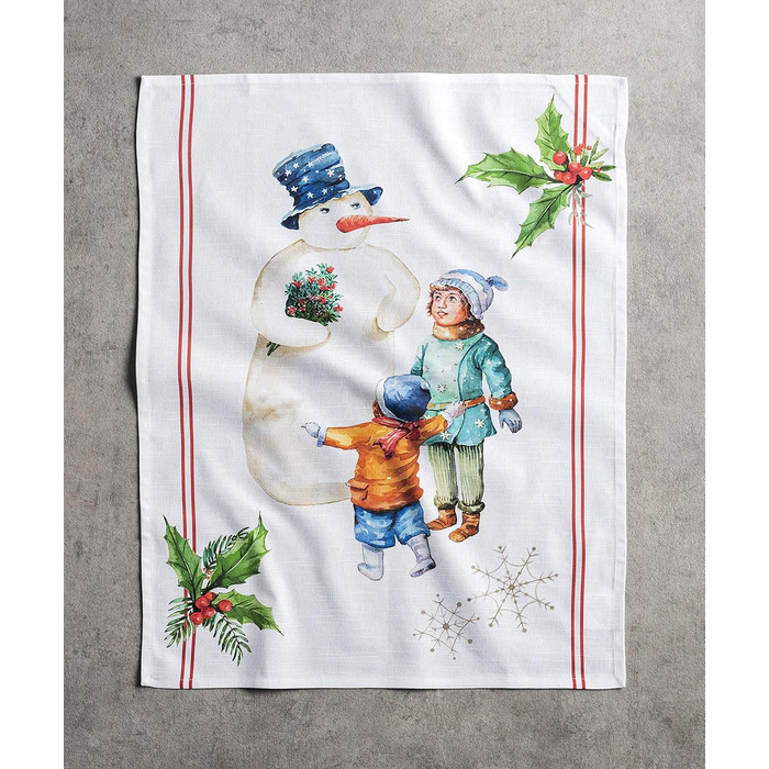 Набір із 3 багатоцільових кухонних рушників Maison d&39 Hermine Rural Christmas, 100 бавовна Барні рушники День подяки/Різдво (50 см x 70 см) (хромований)