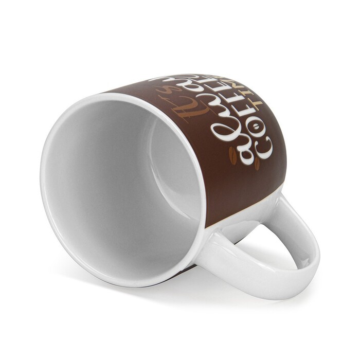 Набір з 2-х кухлів Fissman 310 мл IT'S ALWAYS COFFEE TIME порцеляна (3712)