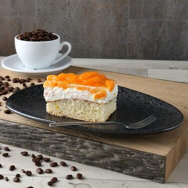 Арена Реактивна порцеляна на 4 персони (овальна тарілка 27 см, чорна)