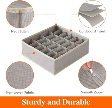 Набор из 3 органайзеров для носков и нижнего белья, светло-серый Lifewit