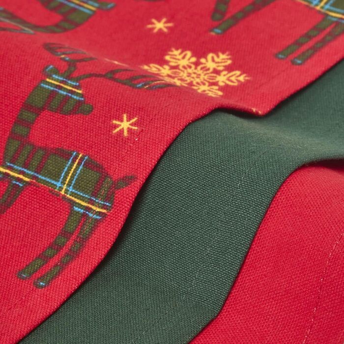 Набор из 3 рождественских кухонных полотенец 50 x 70 см, красно-зеленый Homescapes