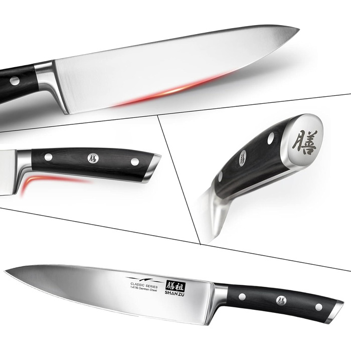 Набір кухонних ножів з блоком, 14 предметів Classic SHAN ZU