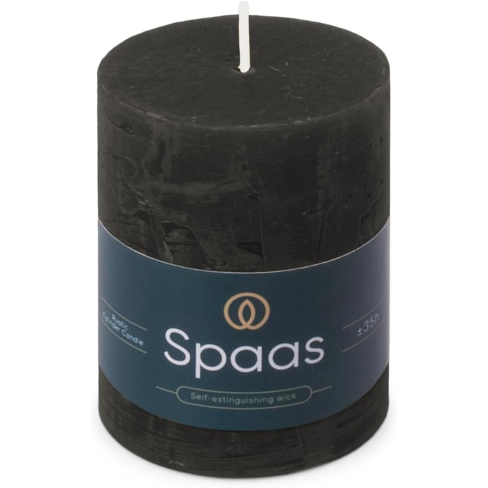 Свічка Spaas Rustic Pillar 70/95 мм 35 шт. - світло-рожева (чорна)