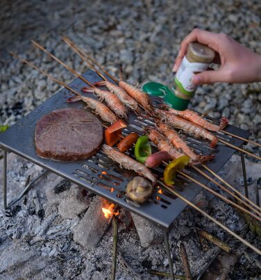 Безграничный Voyage Сверхлегкий Прочный Сверхмощный Титановый Древесный Уголь Барбекю Пластина Для Гриля На Открытом Воздухе Походы Кемпинг (Ti15159B-1)