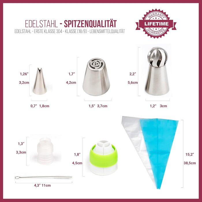 Набір кондитерських насадок та аксесуарів для професійного декорування тортів, 92 предмети, CukkiCakes