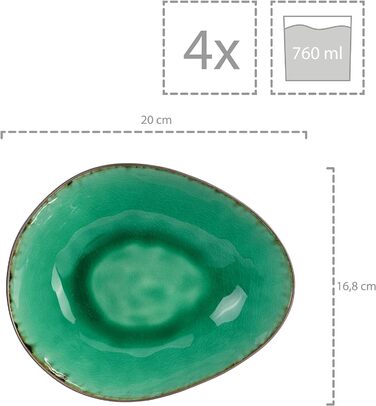 Набір посуду на 4 персони, 47 предметів, зелений Palm Beach Sänger