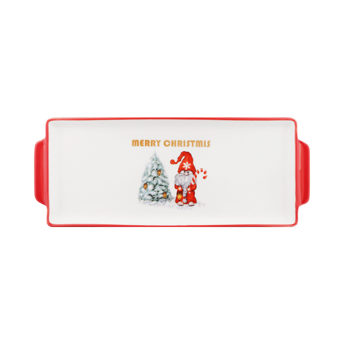 Блюдо Ardesto Christmas Gnomes, 30х12см, порцеляна, прямокутна