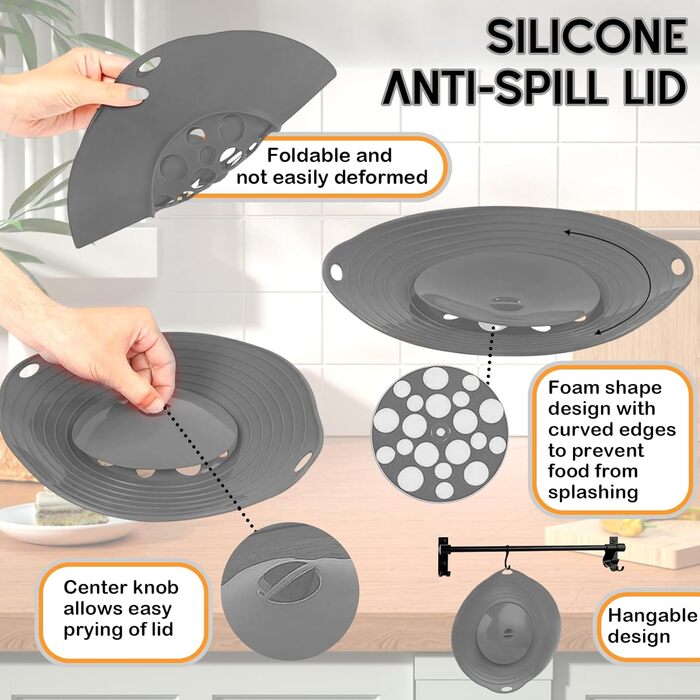 Кришка  із силіконовим захистом від википання 29 см LURNODY