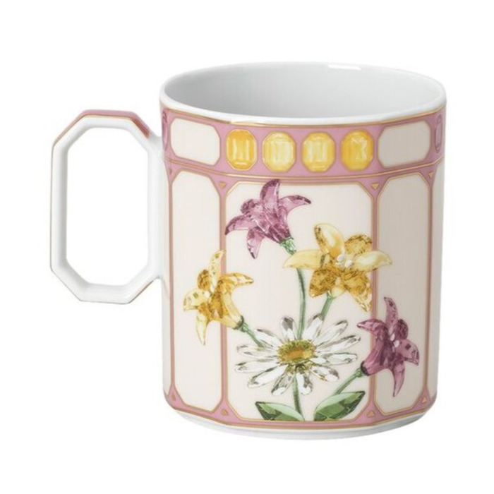 Кружка с ручкой 0,39 л Птичка в розовой рамке, IDYLLIA Swarovski x Rosenthal