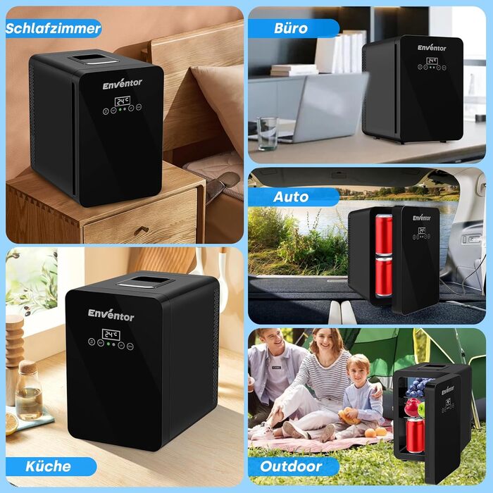 Міні-холодильник 10 л чорний Enventor