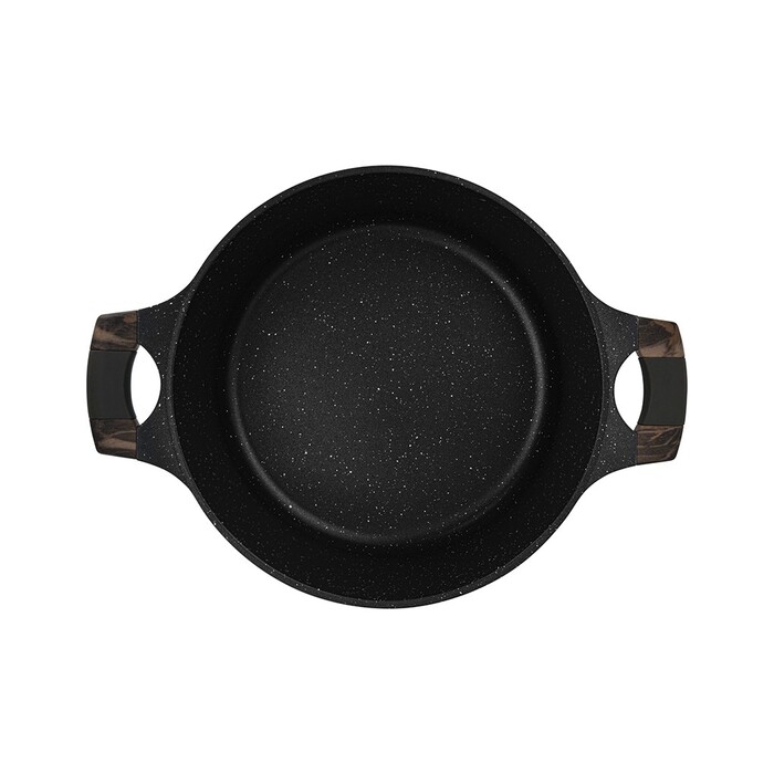 Кастрюля Fissman 28x12,3 см/6,4 л EVOLUTION со стеклянной крышкой литой алюминий с антипригарным покрытием (14582)