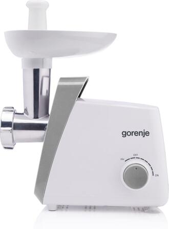 Gorenje Мясорубка, 1600Вт, 2,2 кг/мин, 2 решетки, пластик, белый