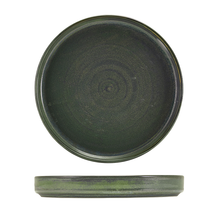 Тарелка презентационная с бортиком 20.5*h 2.9 см, зеленая, Terra Porcelain Aqua Green, GenWare