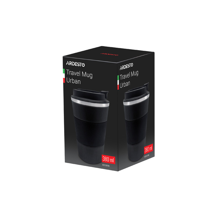 ARDESTO Термокухоль Urban 380 мл, чорний, нержавіюча сталь