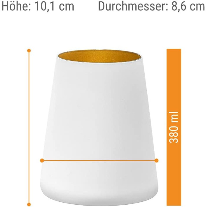 Набір із 6 склянок 380 мл, білий/золотистий Power Stölzle Lausitz