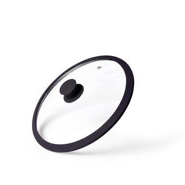 Кришка Fissman ARCADES 20 см з силіконовим ободом чорний (9917)