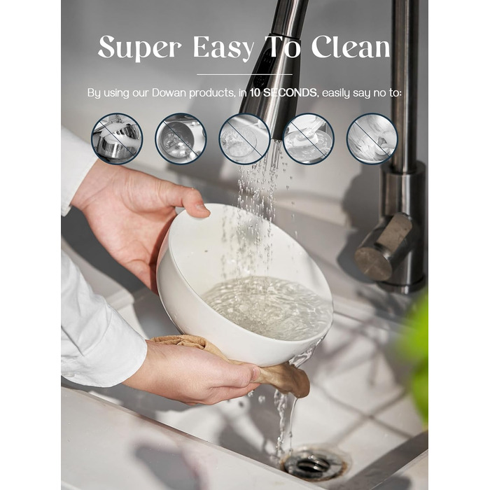 Набір з 4 великих мисок для супу 1,1 л, білий Dowan