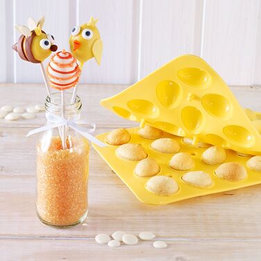 Форма для випічки у вигляді великодніх яєць, 24,5 x 17,5 x 4,5 см, жовта, RBV Birkmann