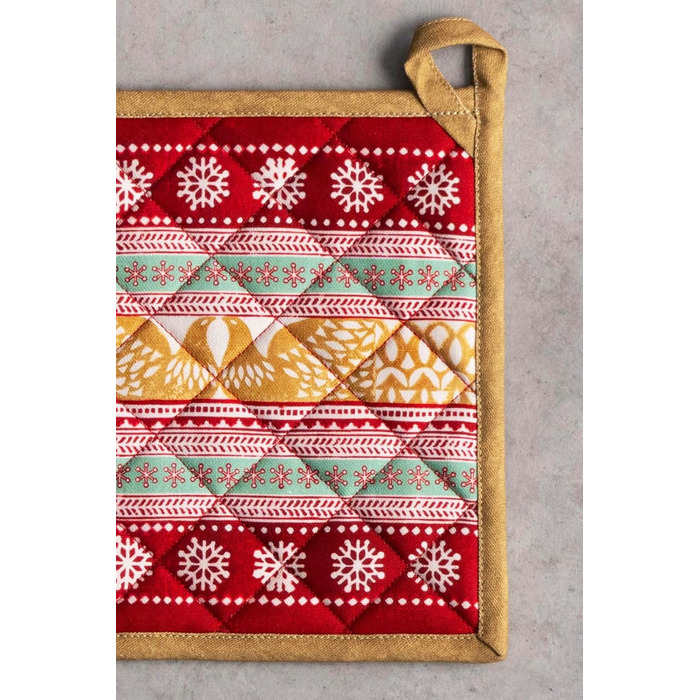 Рукавички для духовки Maison d&39 Hermine, підставки для каструль, 100 бавовна, термостійкі кухонні рукавички, рукавички для духовки (19 см x 33 см) та підставки для каструль (20 см x 20 см) для приготування їжі, Morzine - рукавички для духовки на День по