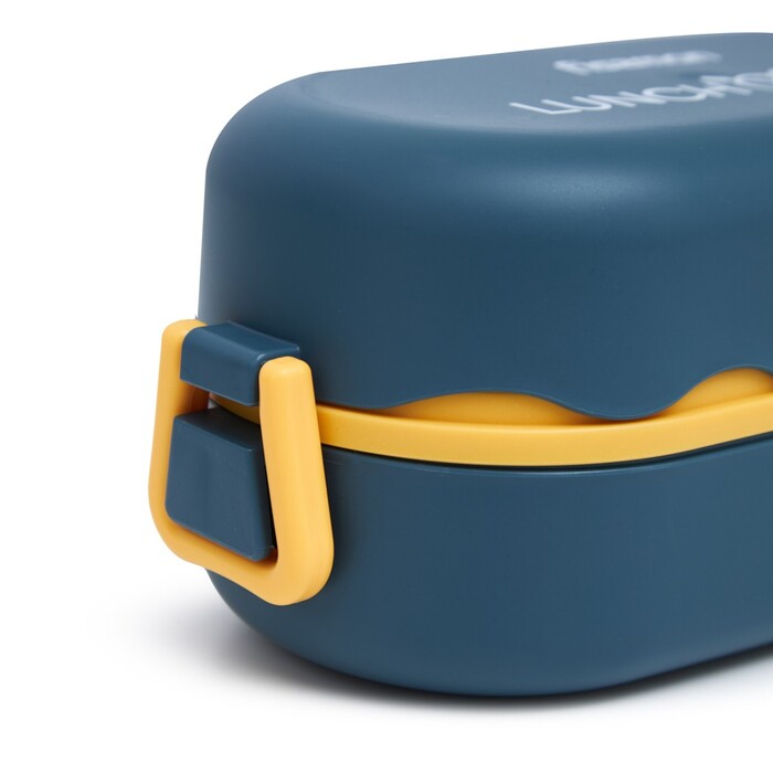 Ланч-бокс Fissman подвійний 19х9х8,7 см / 800 мл, колір коричнівий пластик (16745)