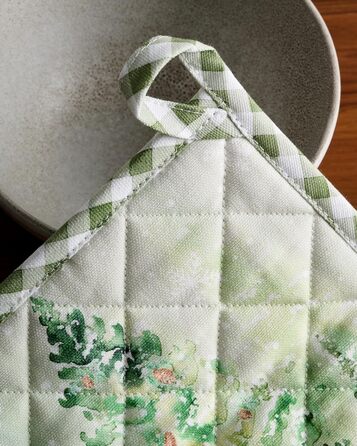 Рукавички для духовки Maison d&39 Hermine, підставки для каструль, 100 бавовна, термостійкі кухонні рукавички, рукавички для духовки (19 см x 33 см) та підставки для каструль (20 см x 20 см) для приготування їжі, Morzine - рукавички для духовки (19 x 33 с