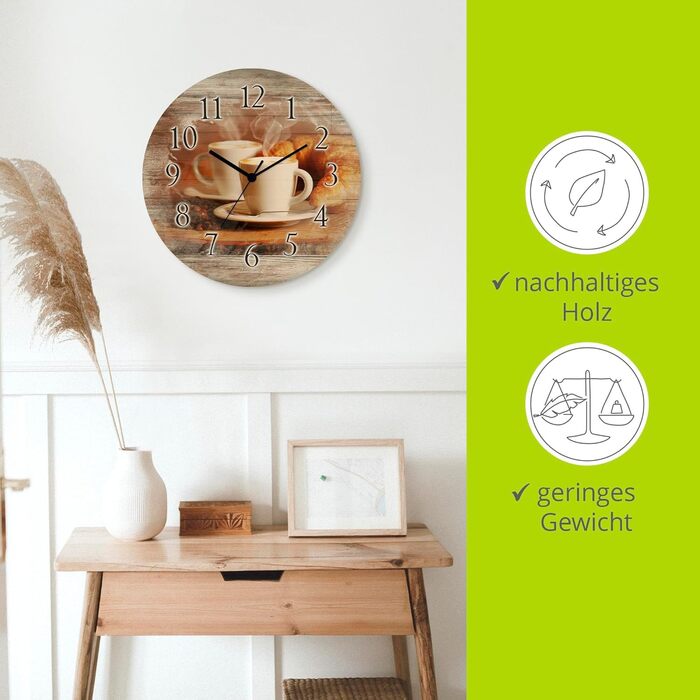 Настінний годинник, безшумний круглий 30 см ARTLAND