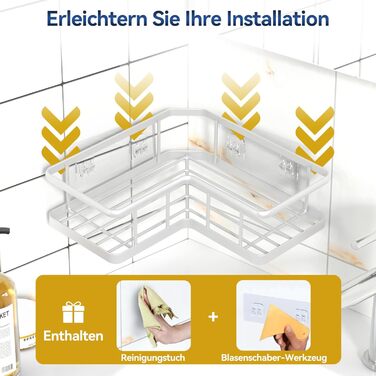 Набір кутових полиць для душу, 3 предмети, сріблястий YASONIC