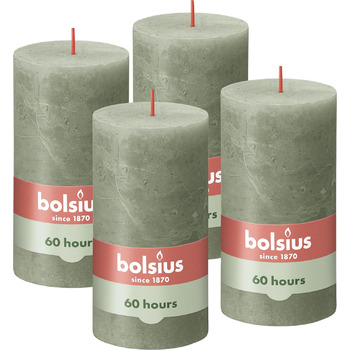 Свічки 4 шт. час горіння 60 годин, Bolsius Rustic Pillar
