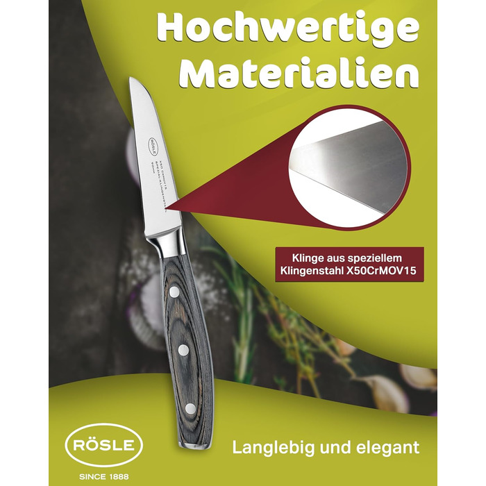 Нож для овощей 9 см Wolfgrey Rosle