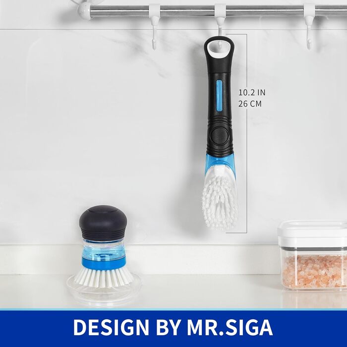 Щітка для миття посуду з дозатором для миючого засобу MR.SIGA