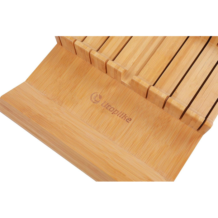 Блок ножів у шухляді для 12 ножів і 1 заточувальний сталевий ніж. (16 органайзерів для ножів) Utoplike