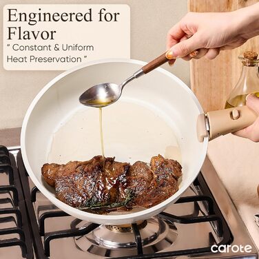 Набір кухонного посуду з 25 предметів, кремовий CAROTE