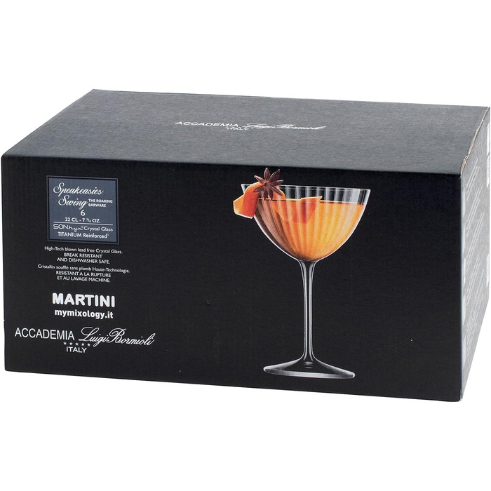 Набір келихів для мартіні 220 мл, 6 предметів Speakeasies Swing Luigi Bormioli