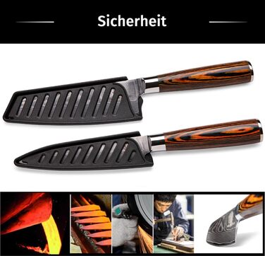 Набір з 2 професійних кухонних ножів 24 см Damascus Wolfblood