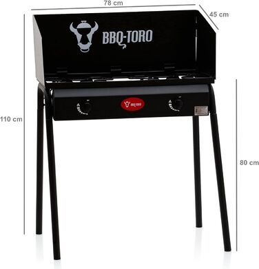 Газовий гриль-стіл 2 конфорки 78 х 45 х 110 см BBQ-Toro