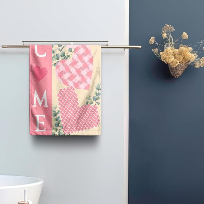 Різдвяні кухонні рушники Kwlegh, рушник для рук, різдвяна ялинка, цукерка-тростина, сніжинка, рушник для пальців, набір з 2 шт. , милий чоловічий банний рушник, високопоглинаючі рушники, 36 x (серце з евкаліптом)