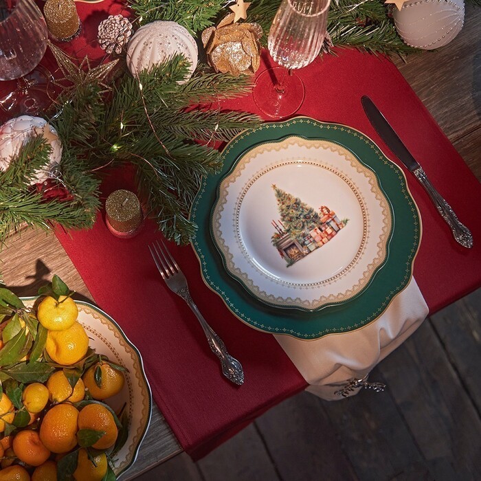 Тарелка Fissman 20 см CHRISTMAS EVE фарфор (13756)