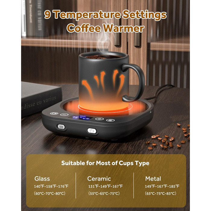 Подогреватель для чашек 35 Вт, черный MQFORU