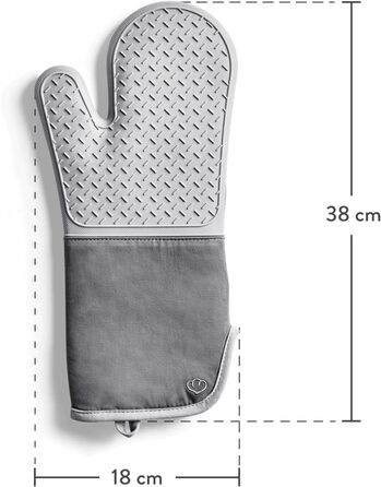Набор 2 шт. Силикон и хлопок, термостойкий (прихватки, серый)