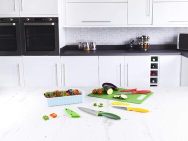 Набор ножей Zyliss E72404 3 шт., 9 см / 10 см / 14 см, зеленый/красный/фиолетовый, набор кухонных ножей Универсальный нож / нож для очистки овощей / нож для очистки овощей / нож для очистки овощей, гарантия 5 лет (набор из 3 ножей и цимбал)