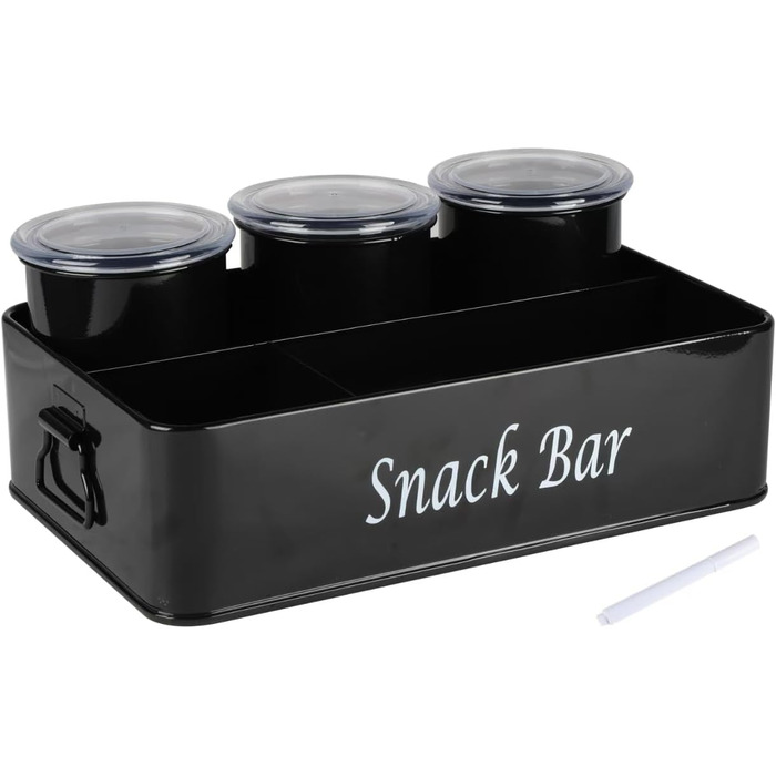 Диспенсер для снеків 33 х 21 см чорний ZoeQide