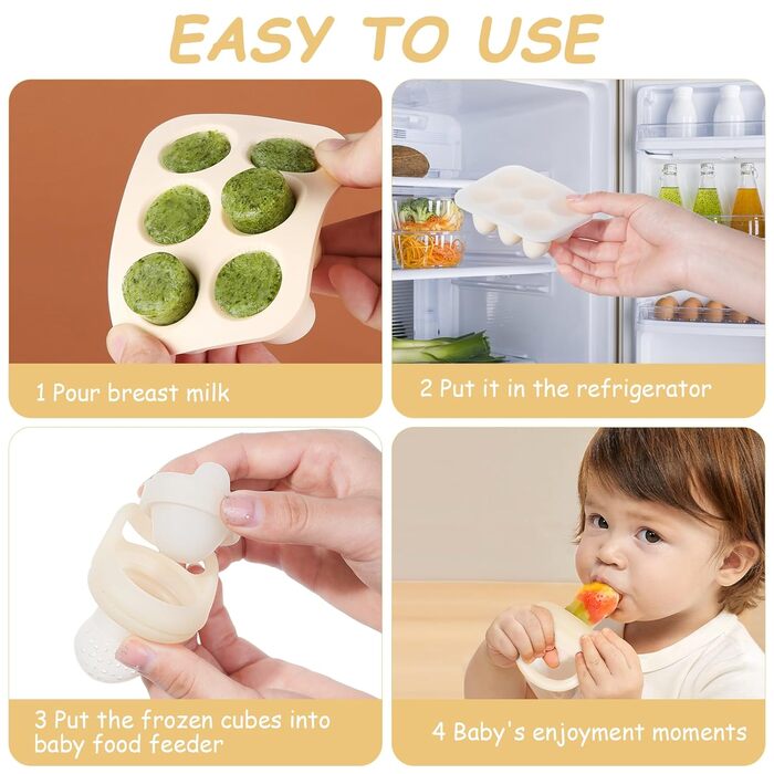 Годівниця для фруктів для дітей, набір годівниць для фруктів для дітей, контейнер для зберігання дитячого харчування, силіконова годівниця для фруктів для пустушок та морозива з грудним молоком (зелена) (біла)
