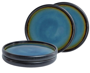 Набір з 4 десертних тарілок 21 см, синя реактивна глазур Moritz & Moritz