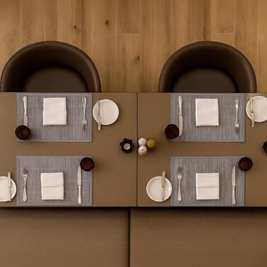 Набір із 6 сервірувальних килимків 45 x 30 см, сірий Relaxdays