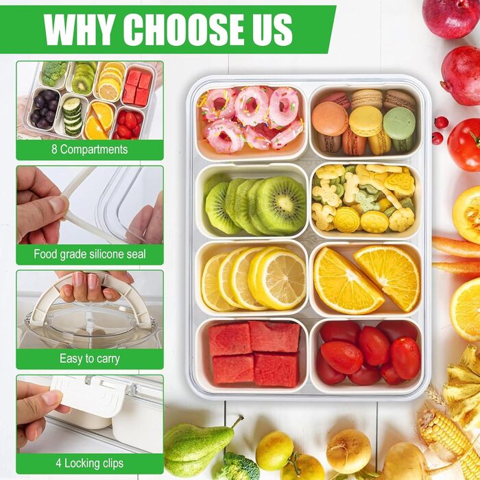 Органайзер для закусок з 8 відділеннями Kezidhp