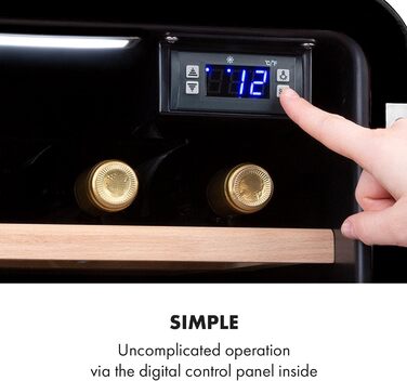 Винний холодильник до 12 пляшок чорний Klarstein